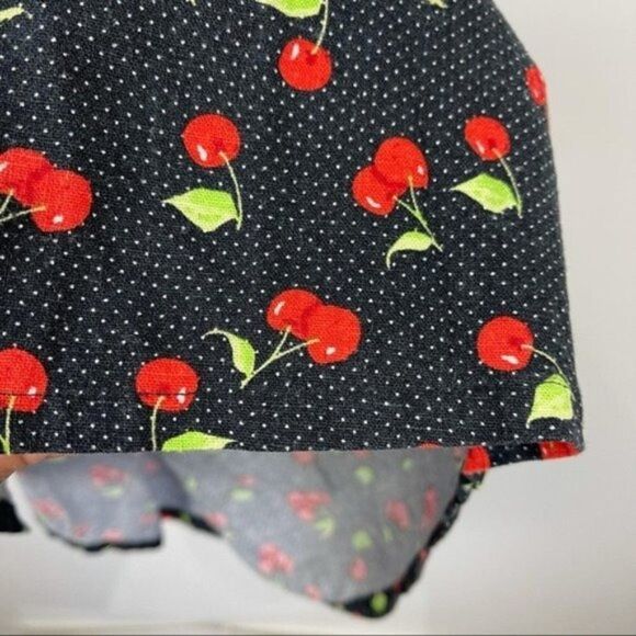 Urban Outfitters Mamie Linen Cherry Print Halter Mini Dress Pin Up Size Small - Picture 5 of 12